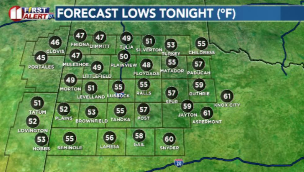 Temperatures for most of the area will stay in the cool to mild range, mostly in the 50s...