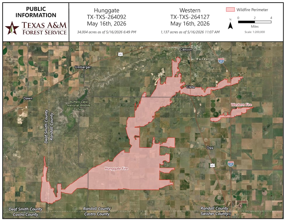 The fire has merged with Chocolate chip and is now 34,004 acres and 50% contained. (Texas A&M...