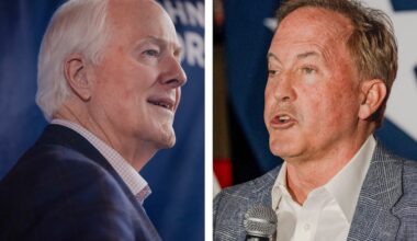 Senator John Cornyn, left, and Texas Attorney General Ken Paxton.