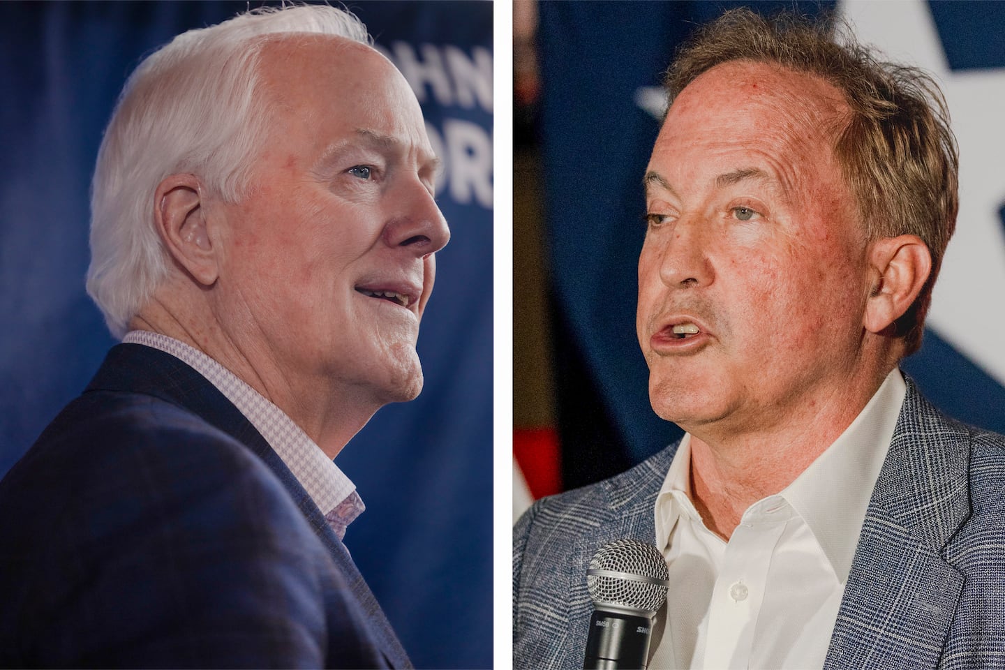 Senator John Cornyn, left, and Texas Attorney General Ken Paxton.