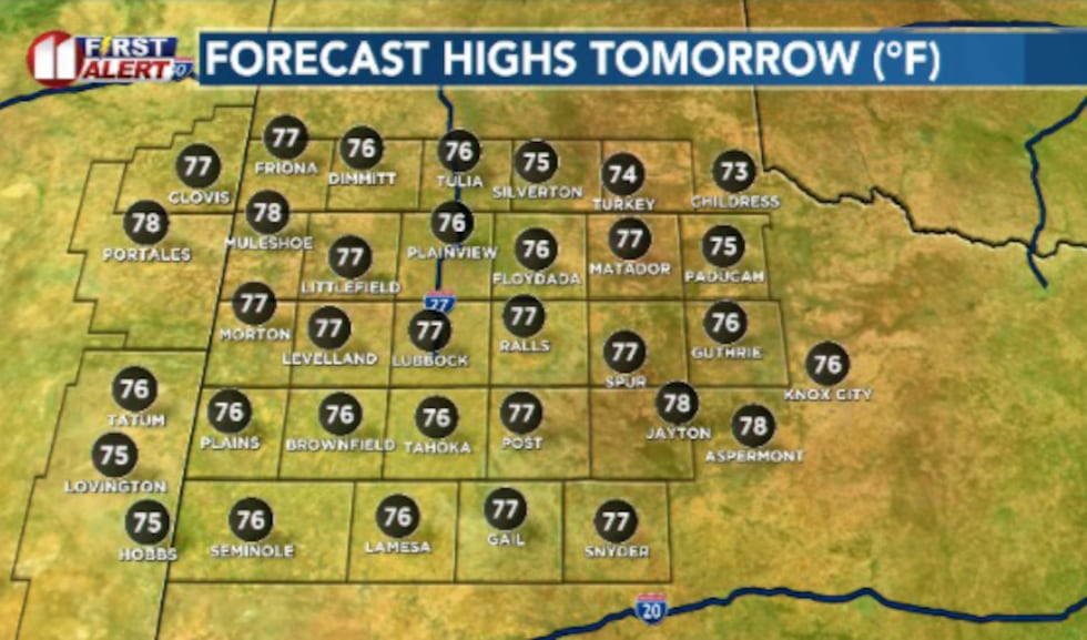 A balmy and pleasant Thursday is heading our way!