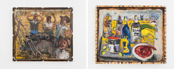 Side-by-side images of paintings by George Zupp.