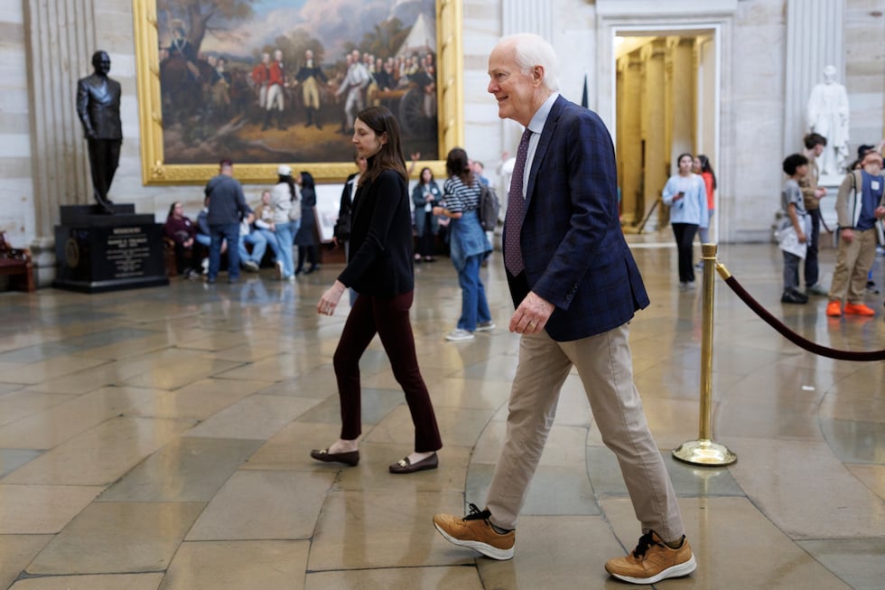 Sen. John Cornyn R-Texas walks through the Capitol Rotunda on Capitol Hill on Friday, March...