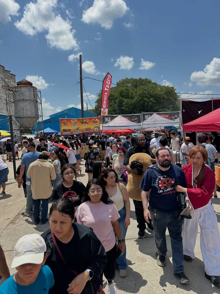 Image shows crowds at the Otaku Food Festival in Texas. 