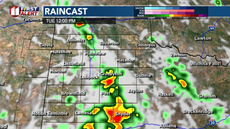 Higher chance for rain and storms on Tuesday