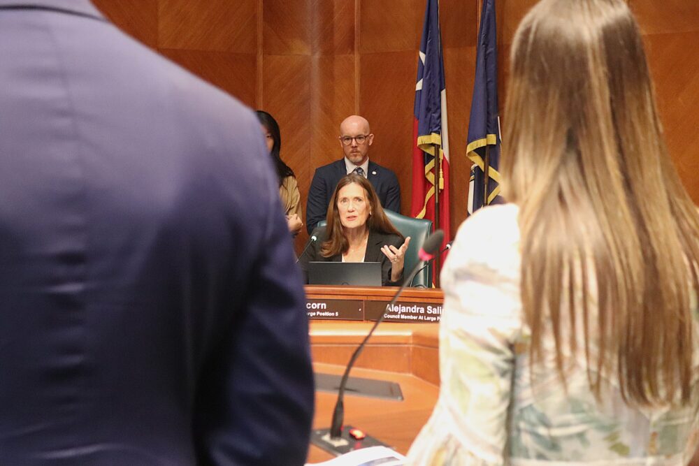 City Council member Sallie Alcorn responds to a fiscal update on Apr. 29, 2026.
