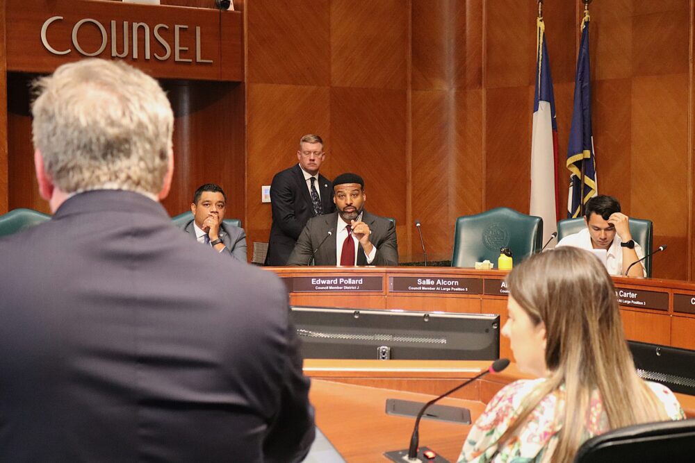 City council member Edward Pollard listens to a presentation on May 6, 2026.