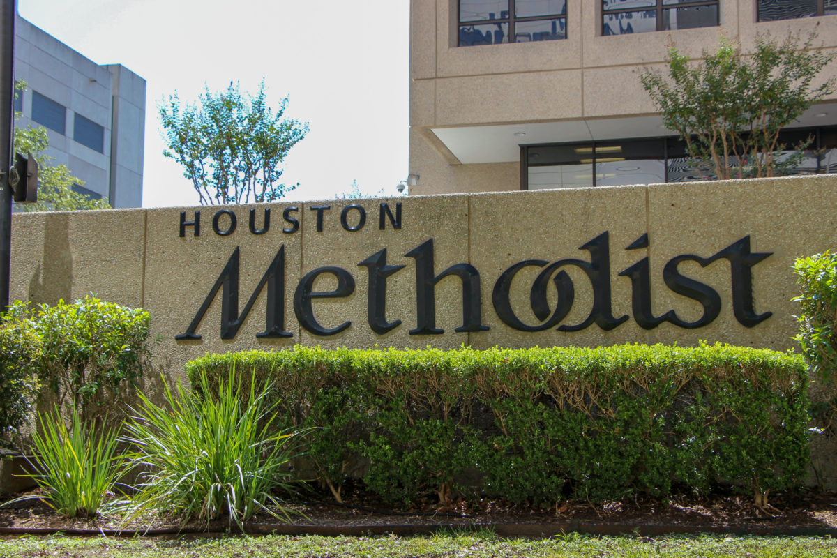 Houston Methodist Hospital sign in the TMC. July 24,2019