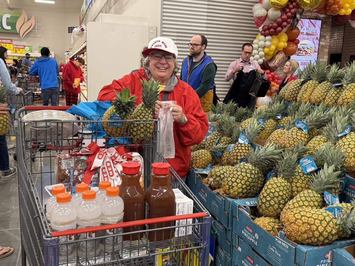 North Arlington resident Stacey Archip arrived around 6:25 p.m. on Tuesday night and was excited to grab some of H-E-B’s famous tortillas and some pineapples that were on sale at the opening of the new H-E-B in the Mid-cities on Wednesday, May 20, 2026.
