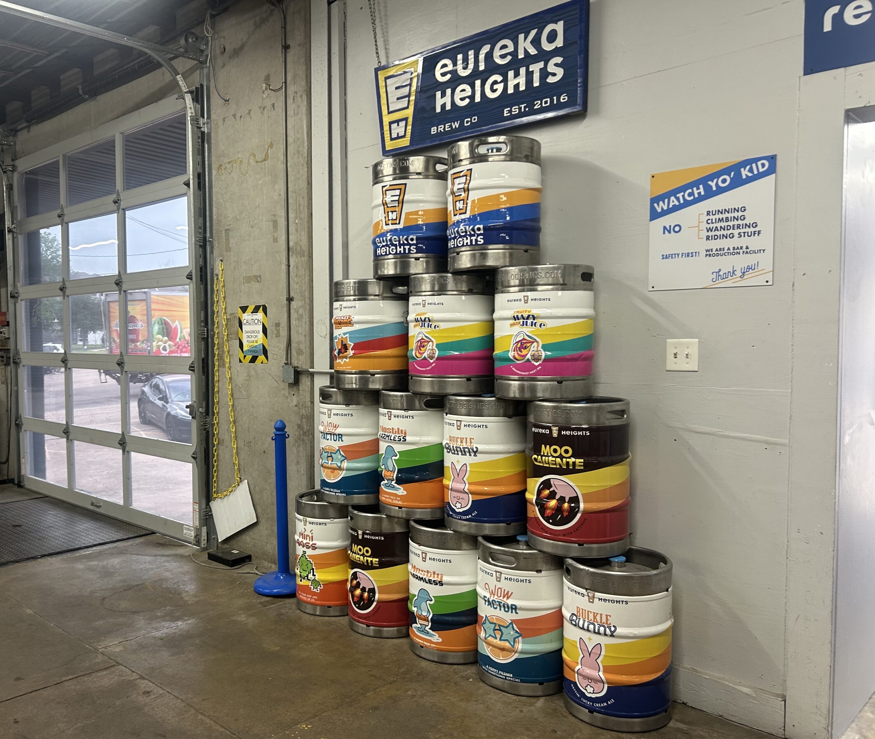 A Eureka Heights Brewery display.
