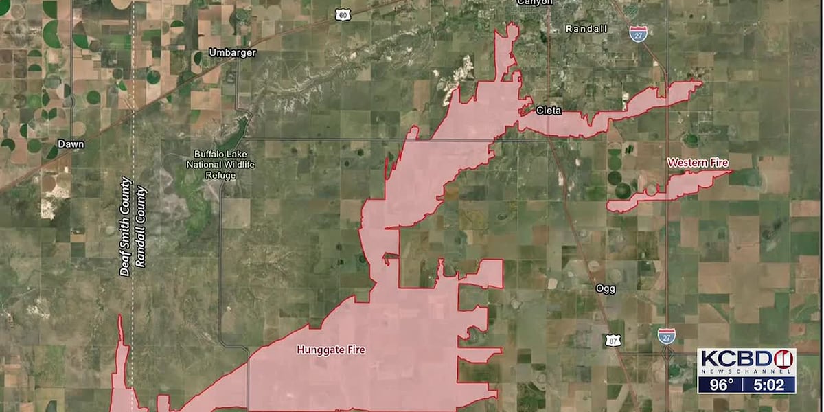 Wildfire burning near Kress, TX