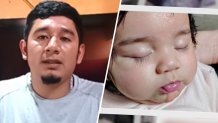 Jonathan Suruy Lopez, left, and his daughter, right, born the day after he was taken into ICE custody.