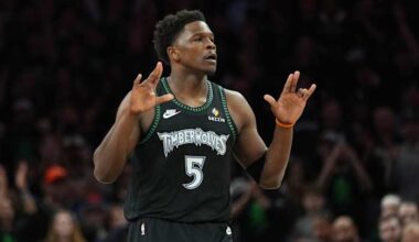 Edwards guides the Timberwolves past the Spurs 114-109 to tie the series after Wembanyama's ejection