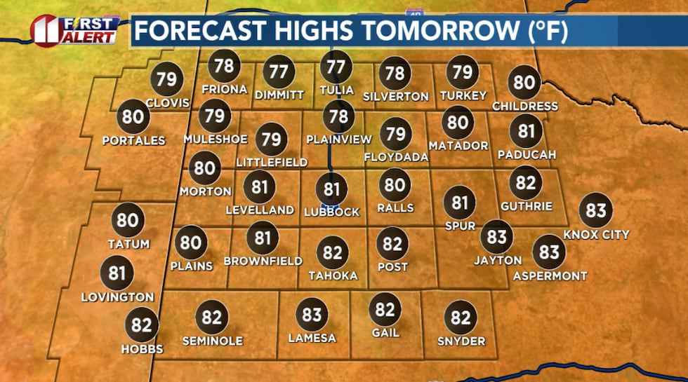 Much warmer Wednesday afternoon, though temperatures will peak 6 to 7 degrees below average...