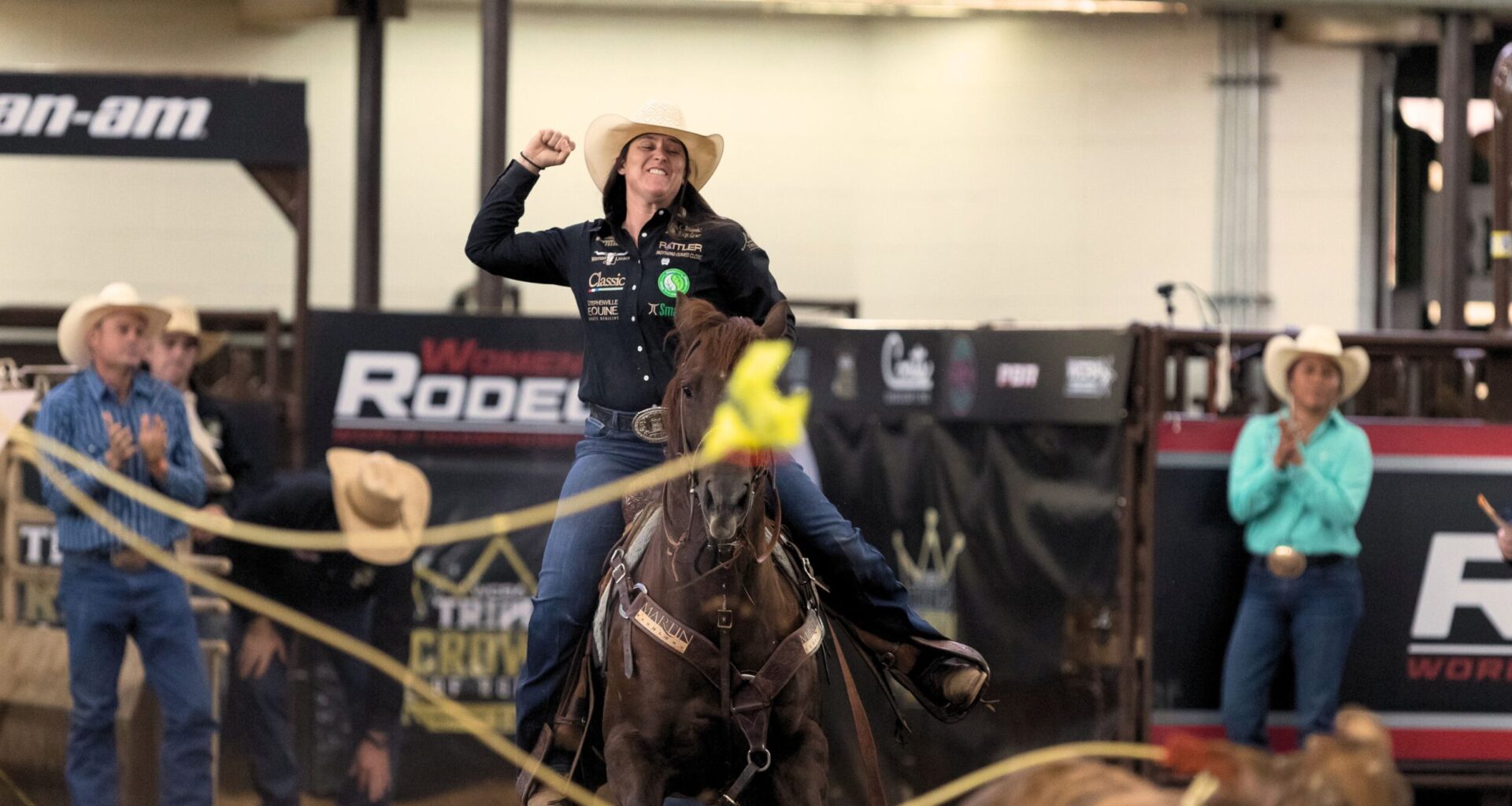 Kelsie Domer battled through the qualifying rounds to emerge victorious in the breakaway at the 2023 Women's Rodeo World Championship.