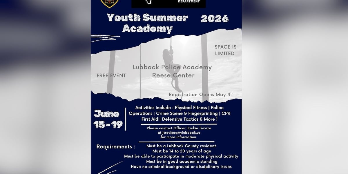 Registration opens for Lubbock police youth summer academy
