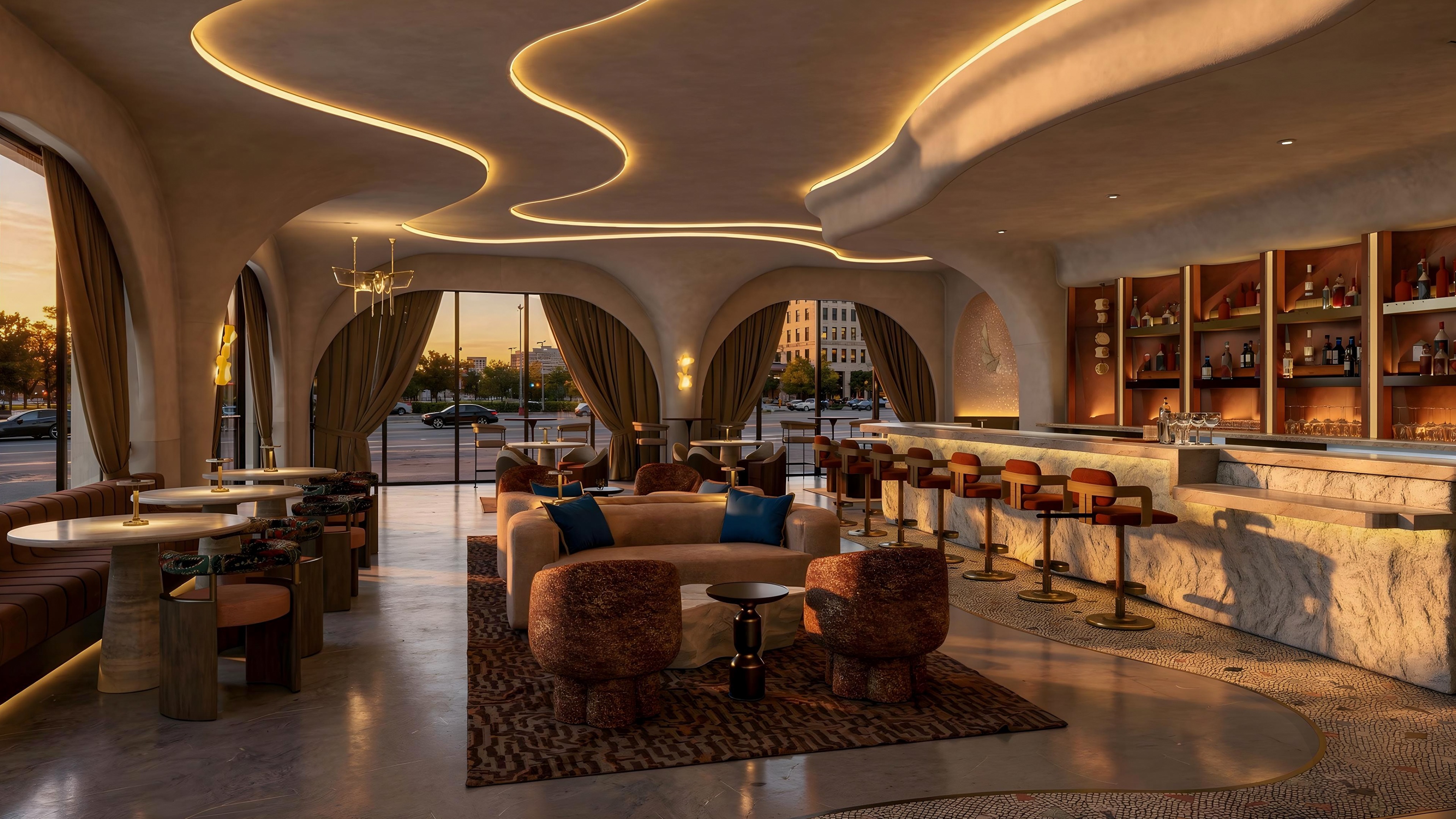 A rendering of Lumis lounge.
