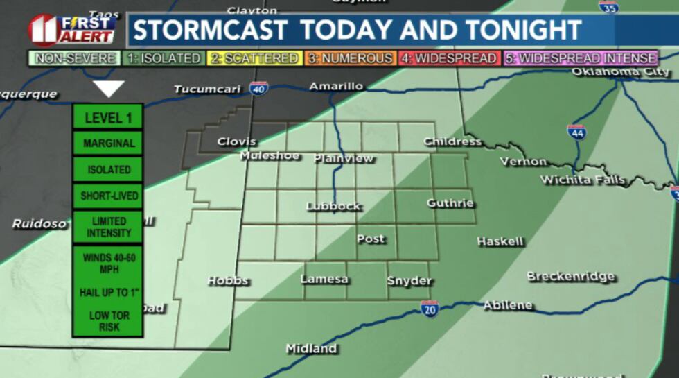 A few thunderstorms may become severe this afternoon and evening over southern portions of the...