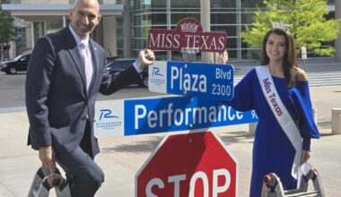 Miss Texas Sign Toppers Installed at Galatyn Plaza