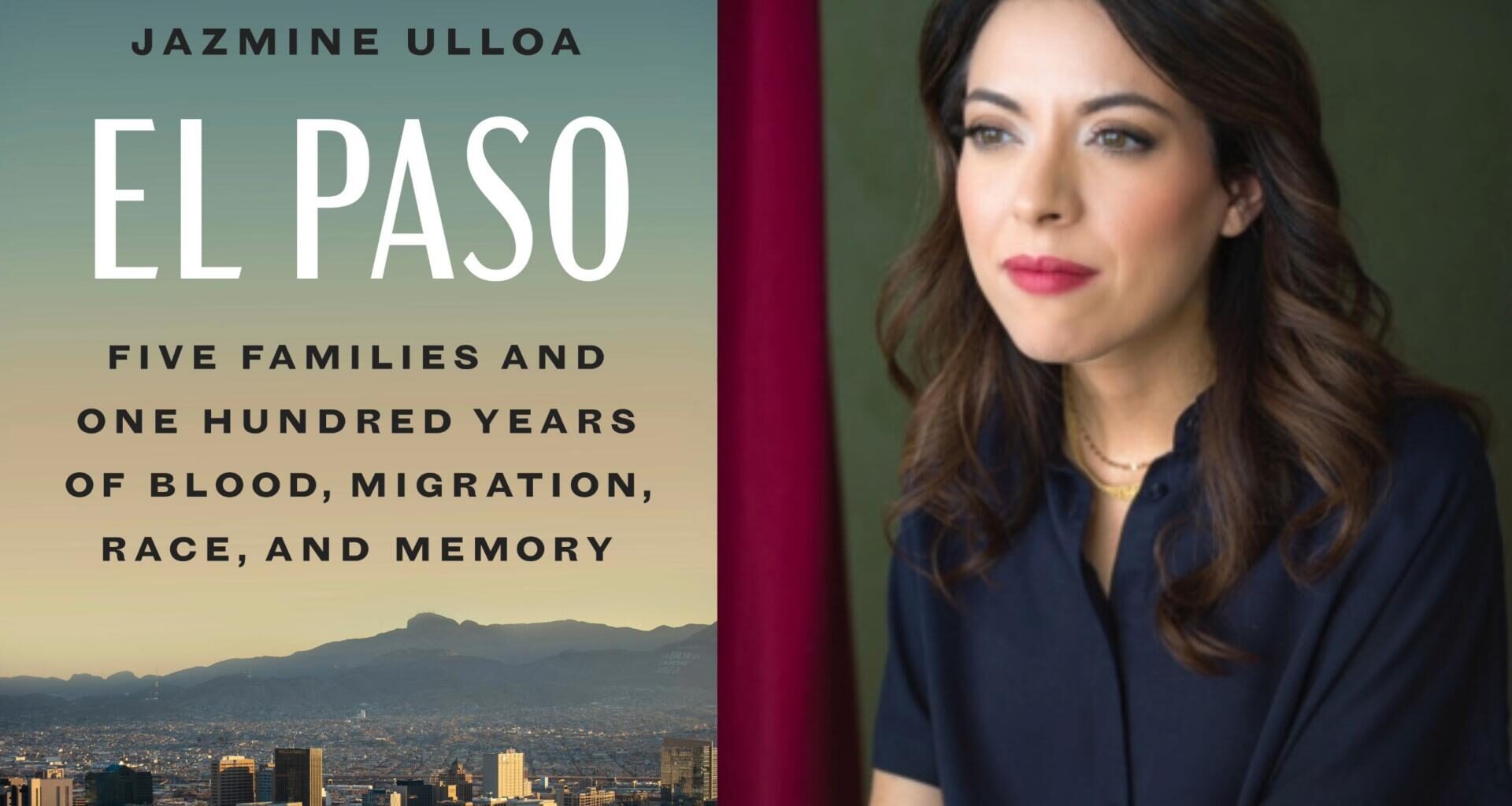 The cover of "El Paso" beside author Jasmile Ulloa. (Courtesy of Penguin Random House and Nina Subin)