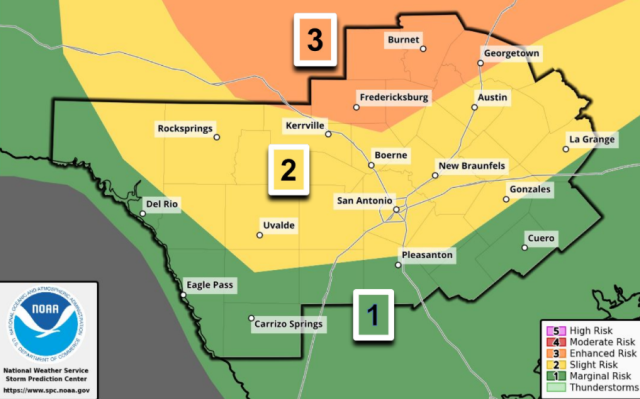 NWS: Elevated risk of thunderstorms for San Antonio, Hill Country through early Monday