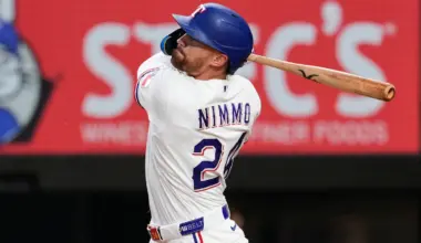 Rangers' Nimmo leaves game against Diamondbacks with sprained left ankle