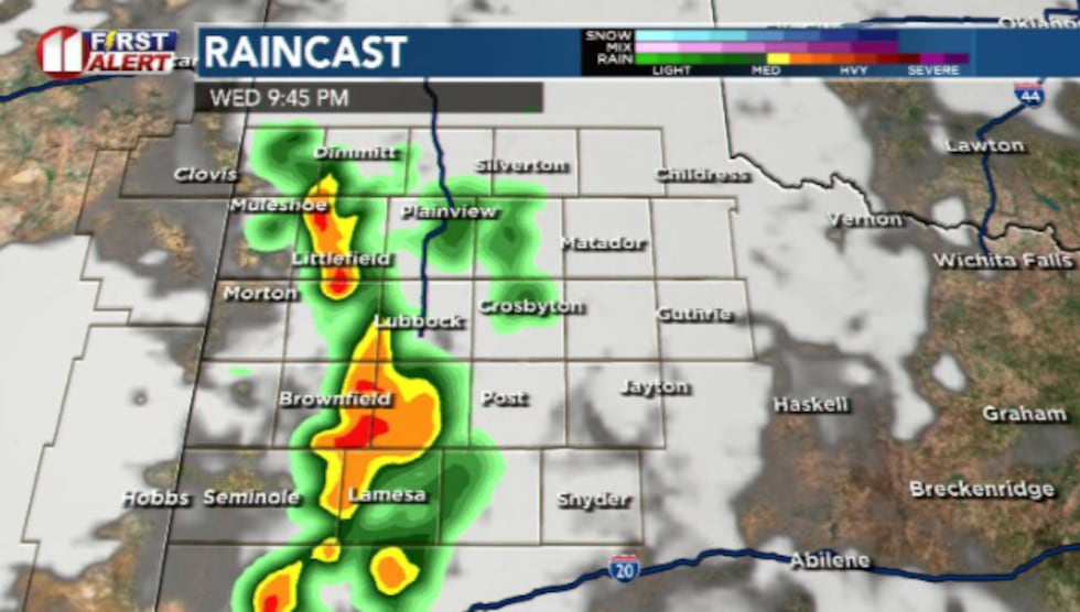 A line of showers and storms is expected to develop Wednesday afternoon/evening and push...