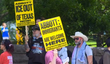 Protesters rally at Texas Capitol against Texas immigration law