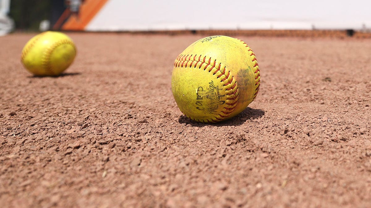 NCAA signage displayed before Division II women's softball championship game at Boombah-Soldiers Creek Park