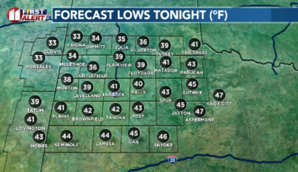 Temperatures will plummet in our northwestern counties as that area approaches the freezing...