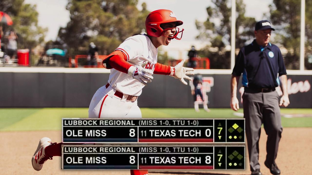 INSANE full finish from Texas Tech's comeback win over Ole Miss in softball regionals