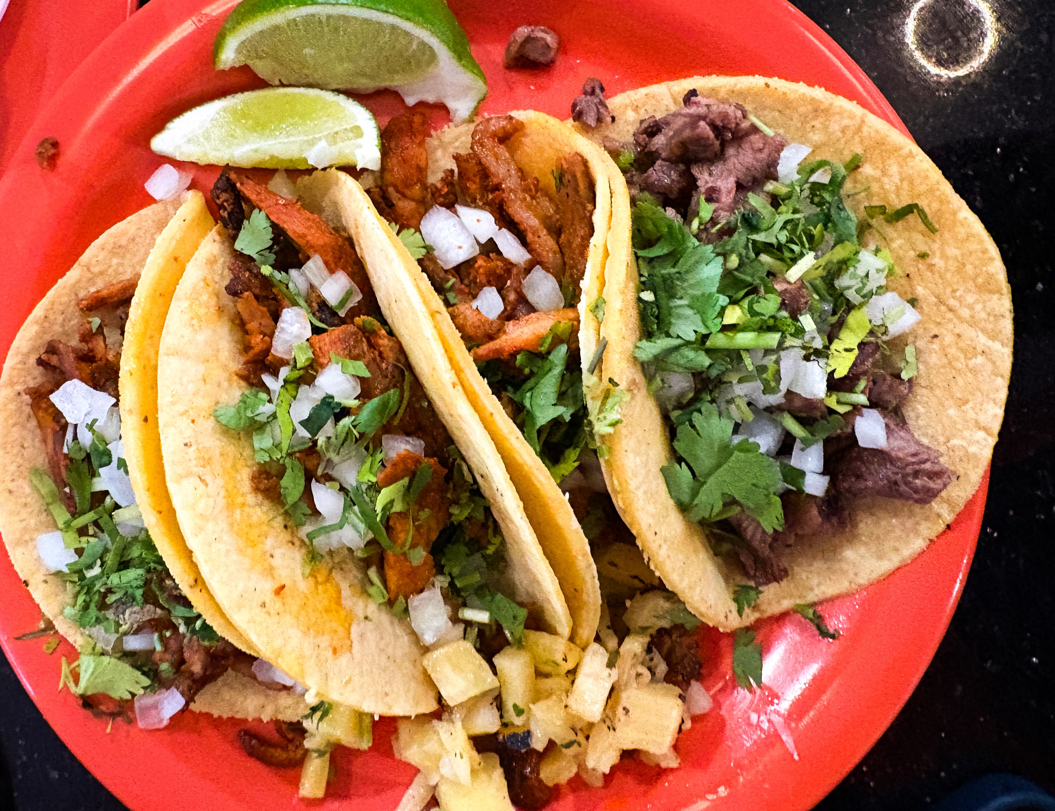 a plate of tacos from tacos juanchos