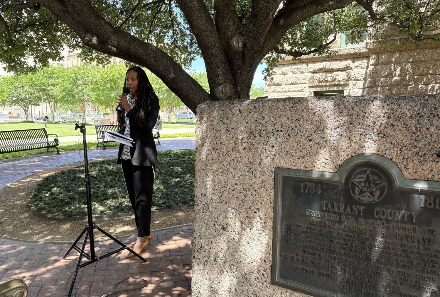 a speaker at a tarrant county death penalty press conference