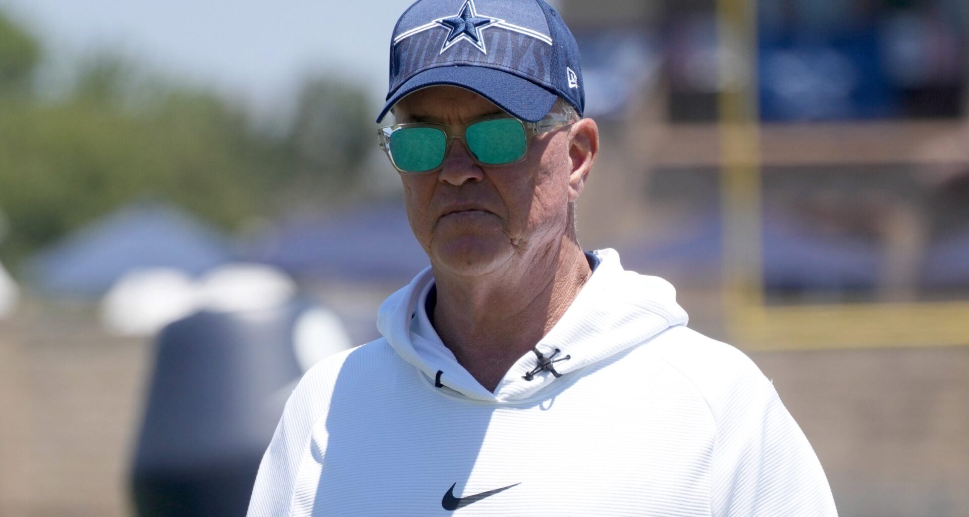 Jul 27, 2023; Oxnard, CA, USA; Dallas Cowboys executive vice president Stephen Jones during training camp at Marriott Residence Inn-River Ridge Playing Fields.