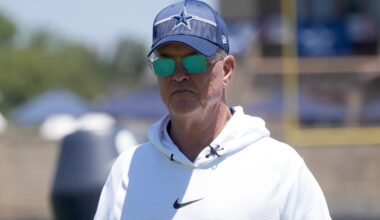 Jul 27, 2023; Oxnard, CA, USA; Dallas Cowboys executive vice president Stephen Jones during training camp at Marriott Residence Inn-River Ridge Playing Fields.