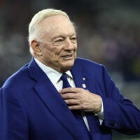 Dec 14, 2025; Arlington, Texas, USA; Dallas Cowboys owner Jerry Jones before a game against the Minnesota Vikings at AT&T Stadium.