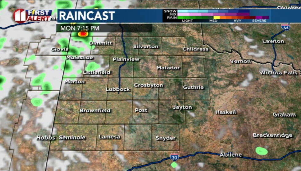 Rain chances today mainly isolated to the west