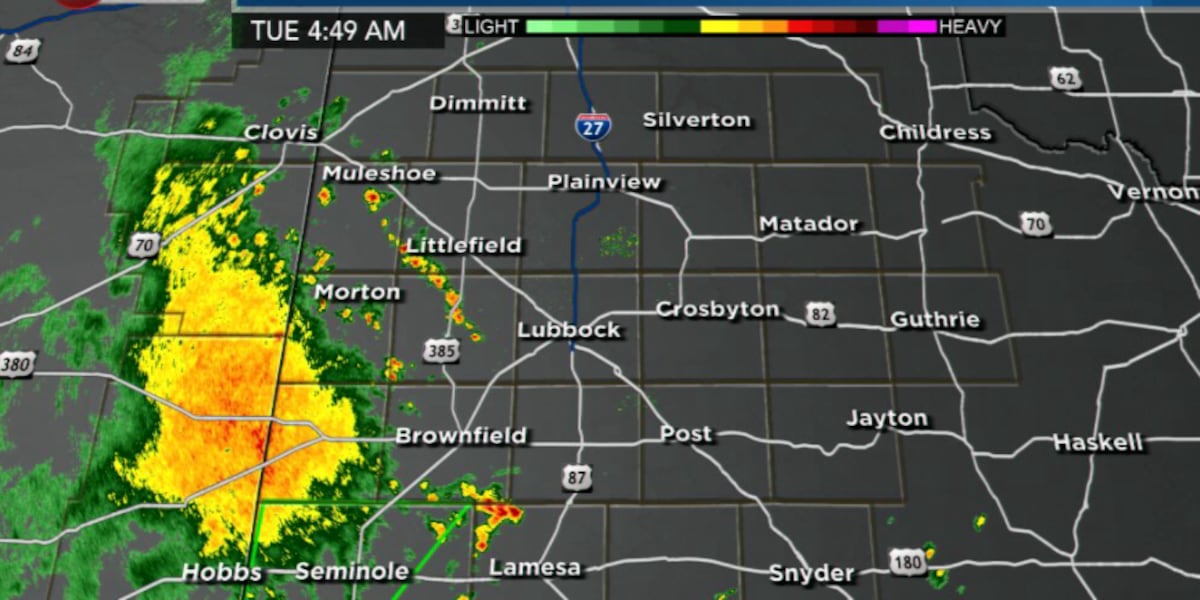 LIVESTREAM: Showers, thunderstorms moving across South Plains