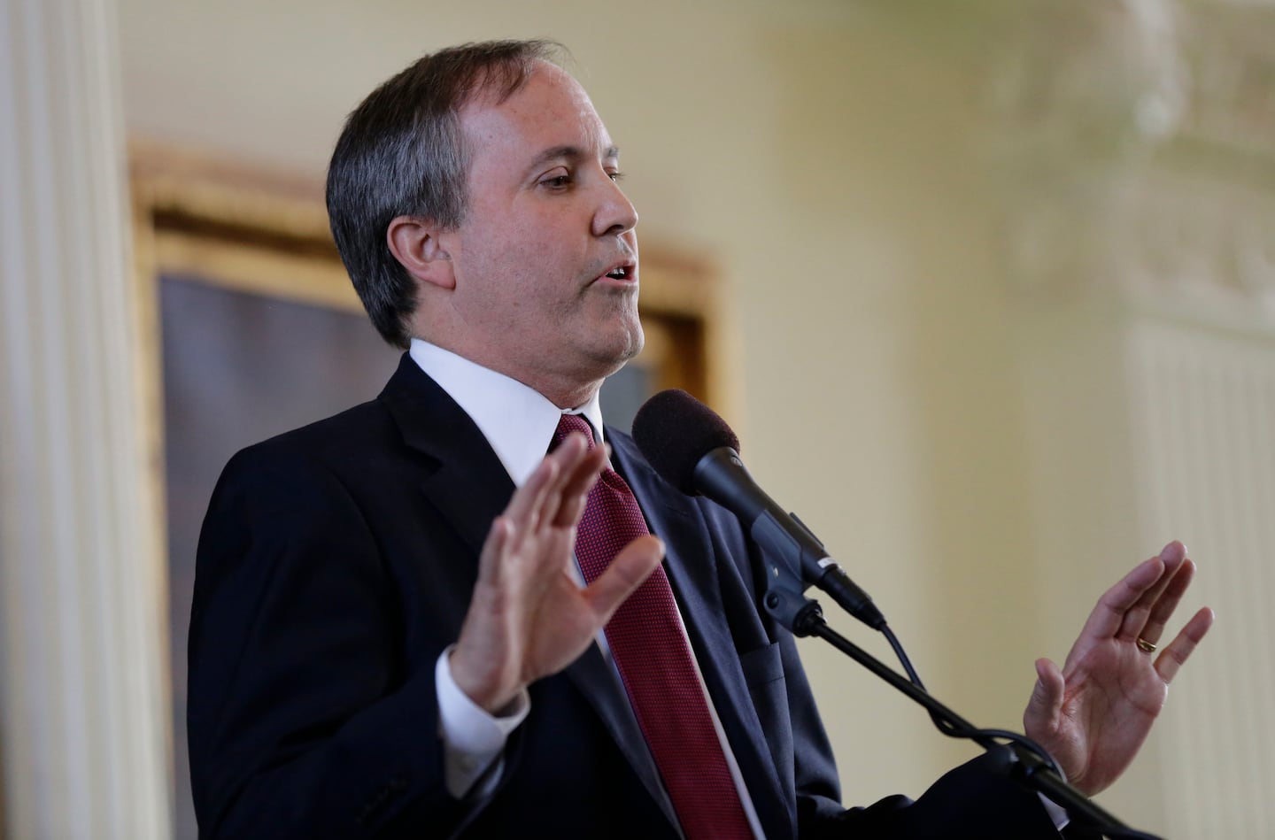 Ken Paxton spoke after he was sworn in as the Texas Attorney General, on Jan. 5, 2015, in Austin, Texas.