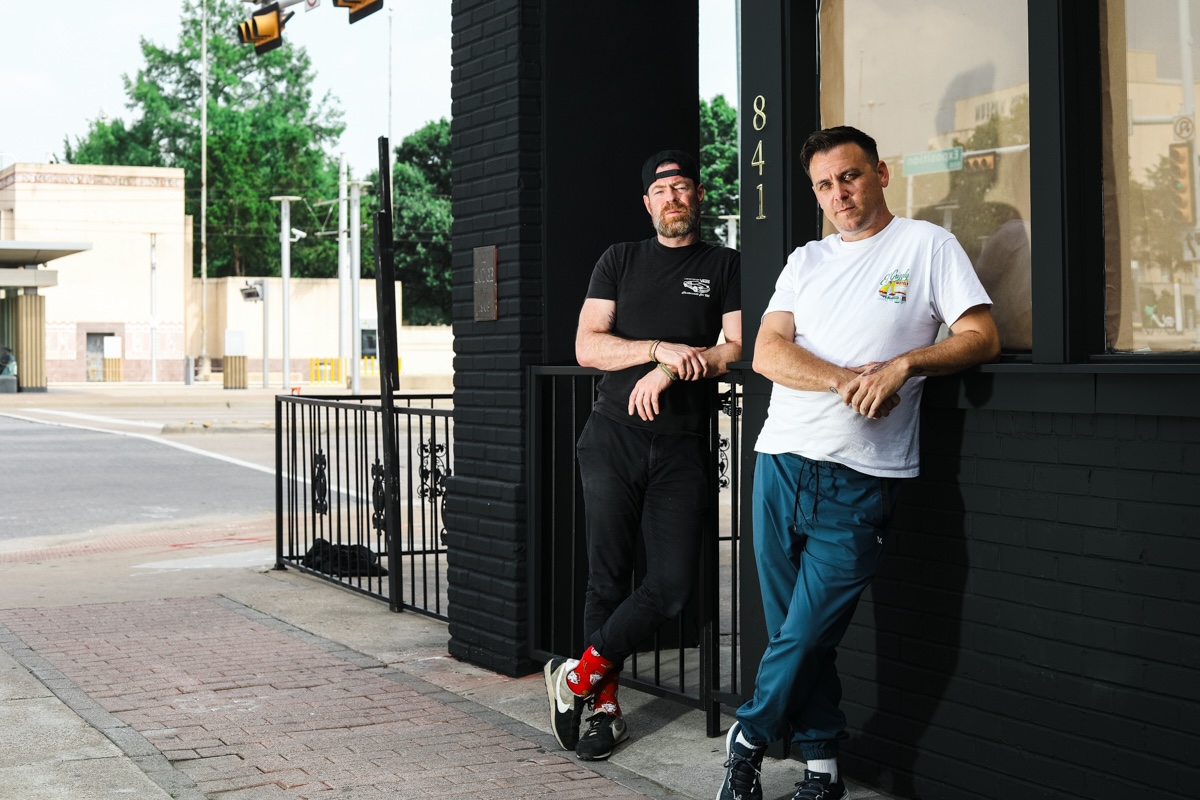 Evan Pemberton (left) and Mike Stites standing in front of their new restaurant