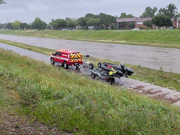 Emergency crews responding after reports of person swept away in Brays Bayou