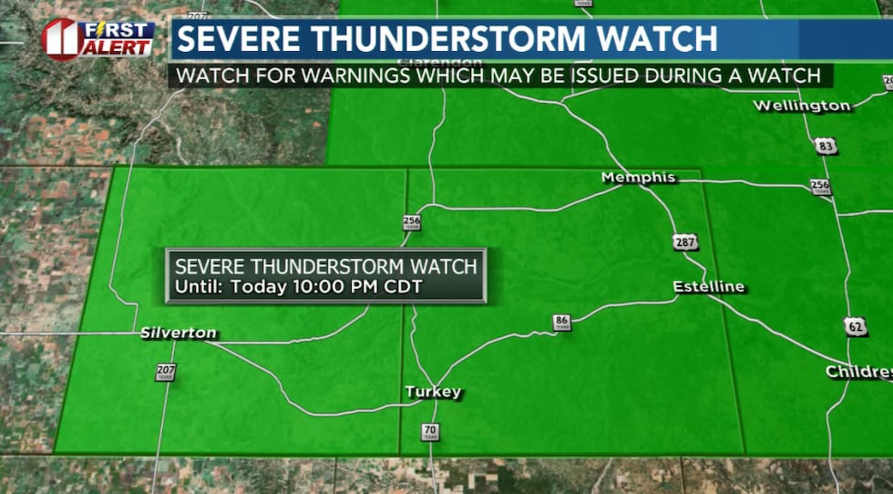 Only two counties remain in the Severe Thunderstorm Watch as of 9:24 PM CDT.