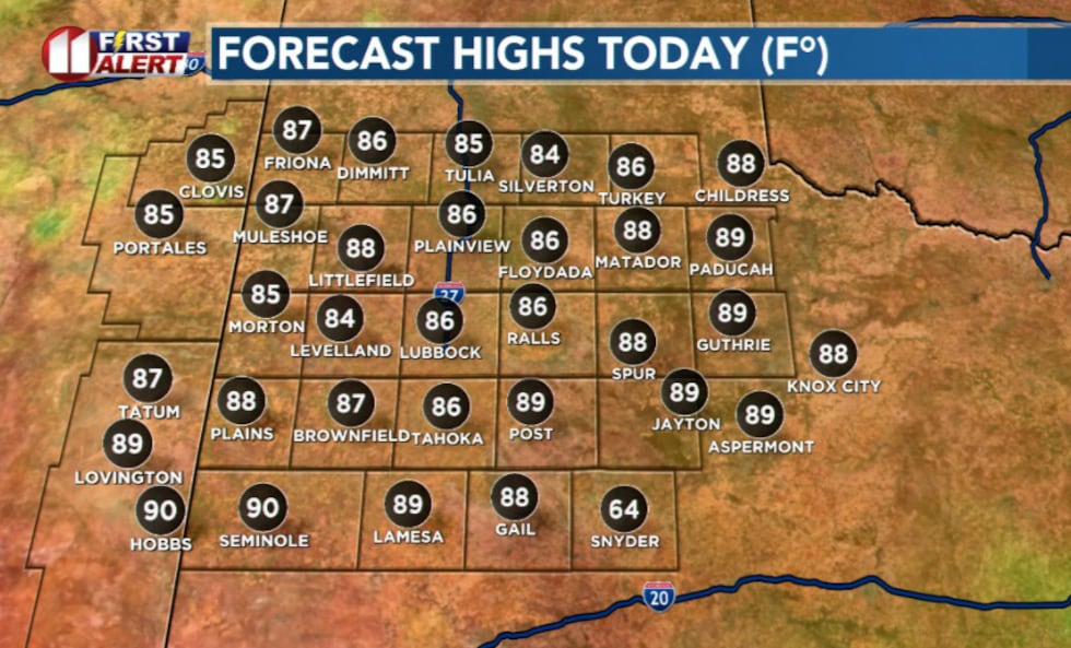Highs today