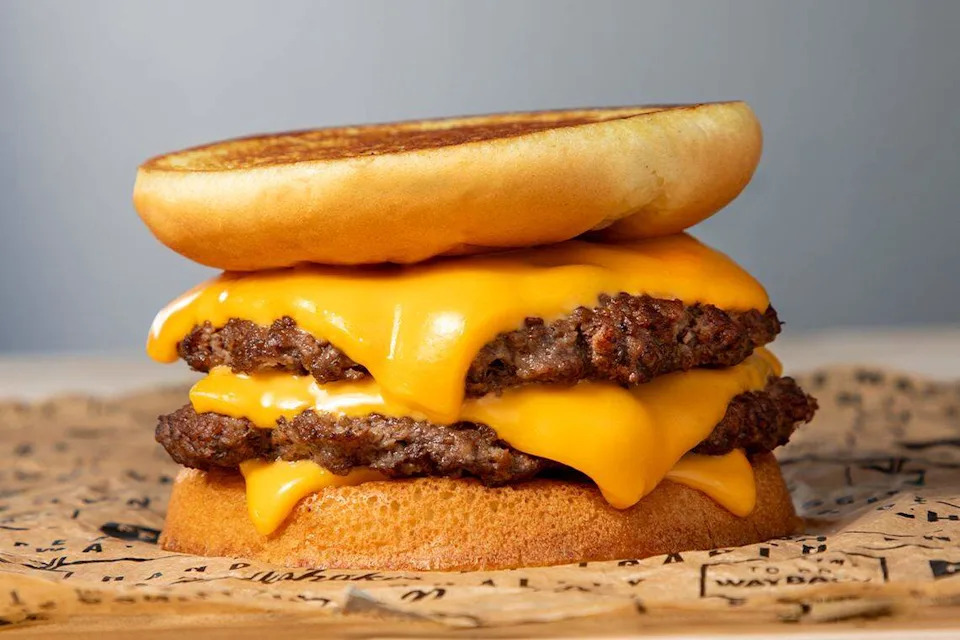 The signature Cheeeesy burger at Wayback Burgers.