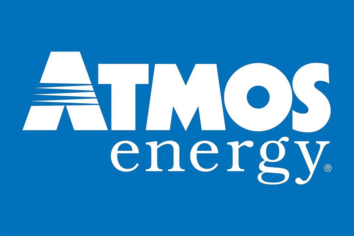 logo of Atmos Energy over blue background