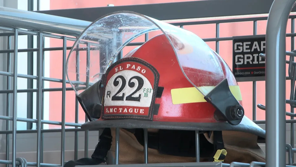 Fire helmet. Photo taken by Tony Pina/KTSM.