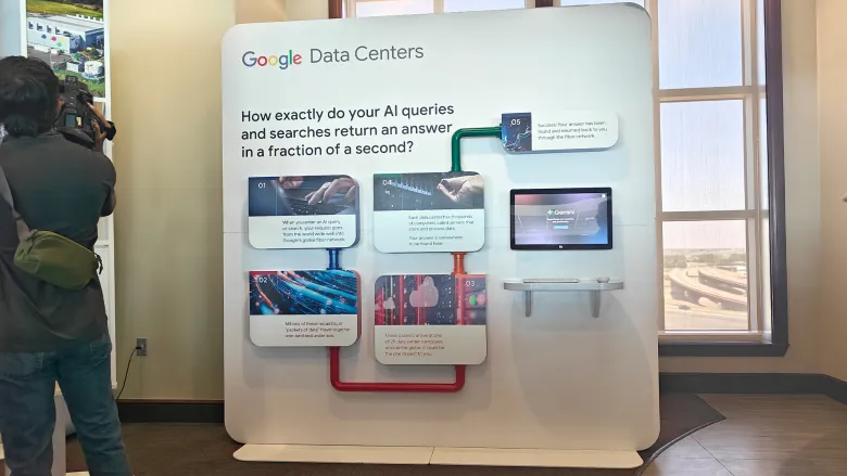 A display in the AI data center discussion in Lubbock, Texas on the campus of Texas Tech University.