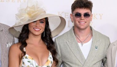 Cooper DeJean and Dallas Cowboys cheerleader Abby Summers hit the Kentucky Derby red carpet