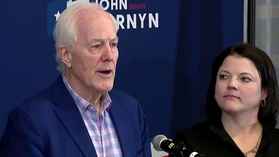 U.S. Sen. John Cornyn (R-Texas) delivers his concession speech in Austin, Texas, on May 26, 2026.