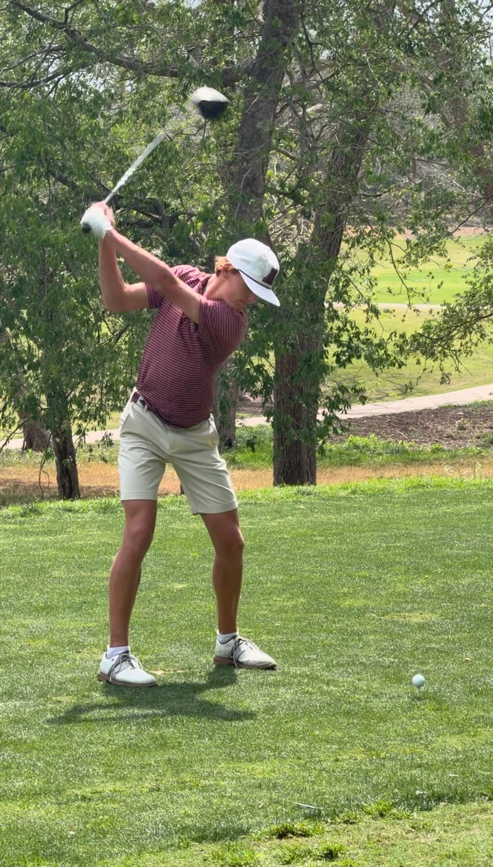 Braydon Pratt of Austin takes a swing at the UIL State Golf Tournament last week. He is part of the American-Statesman All-Central Texas Team. (Nick Lego/Photo by Nick Lebo)